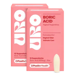 URO Boric Acid Vaginal Suppository - 2 Bottle Subscription