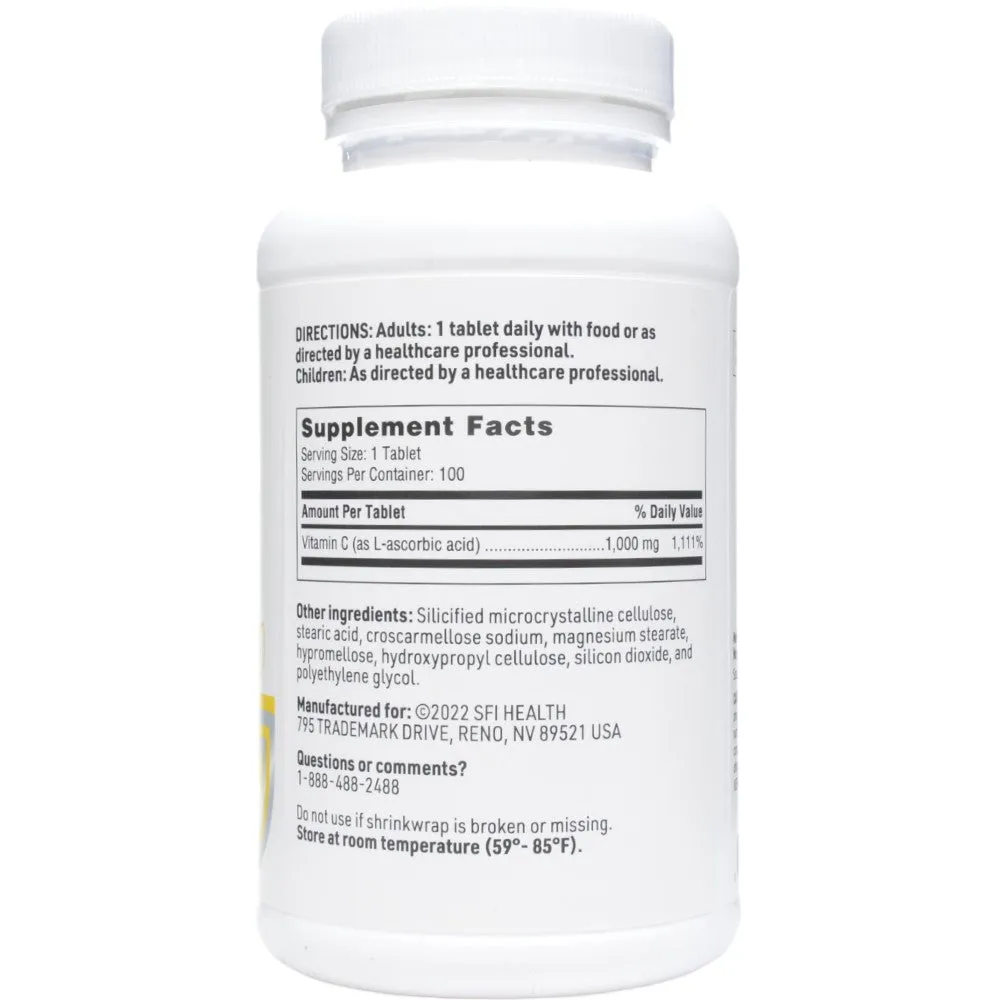 Vitamin C 1000 mg 100 tabs By Klaire Labs/SFI Health