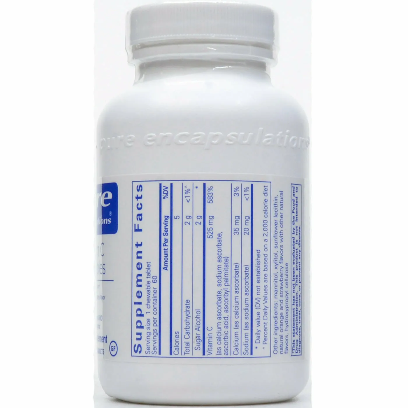 Vitamin C Chewables 60 tabs by Pure Encapsulations