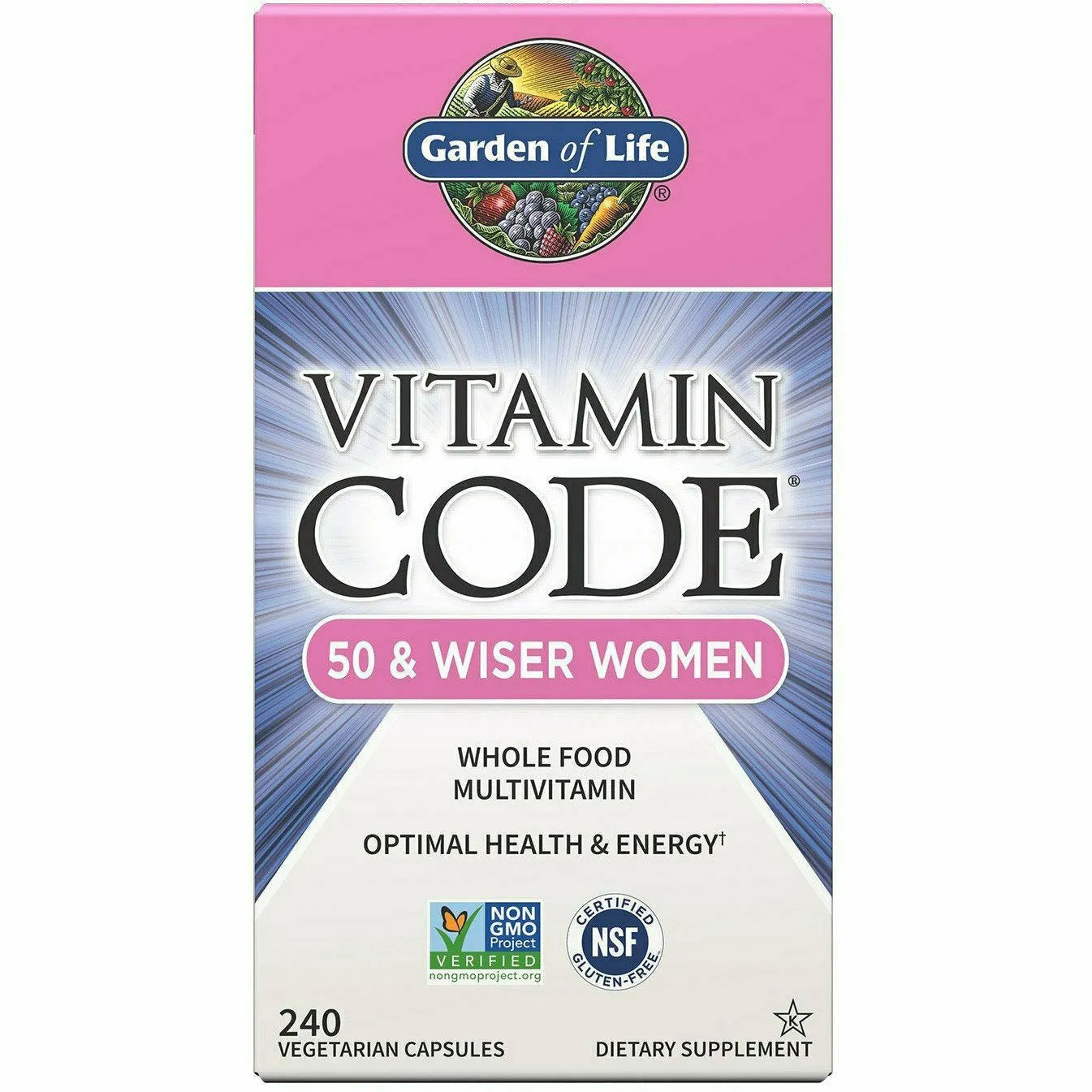 Vitamin Code 50 & Wiser Women 240 vcaps by Garden of Life