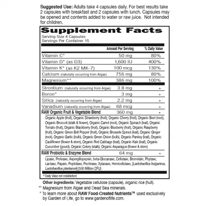 Vitamin Code Raw Calcium 120 vegcaps by Garden of Life