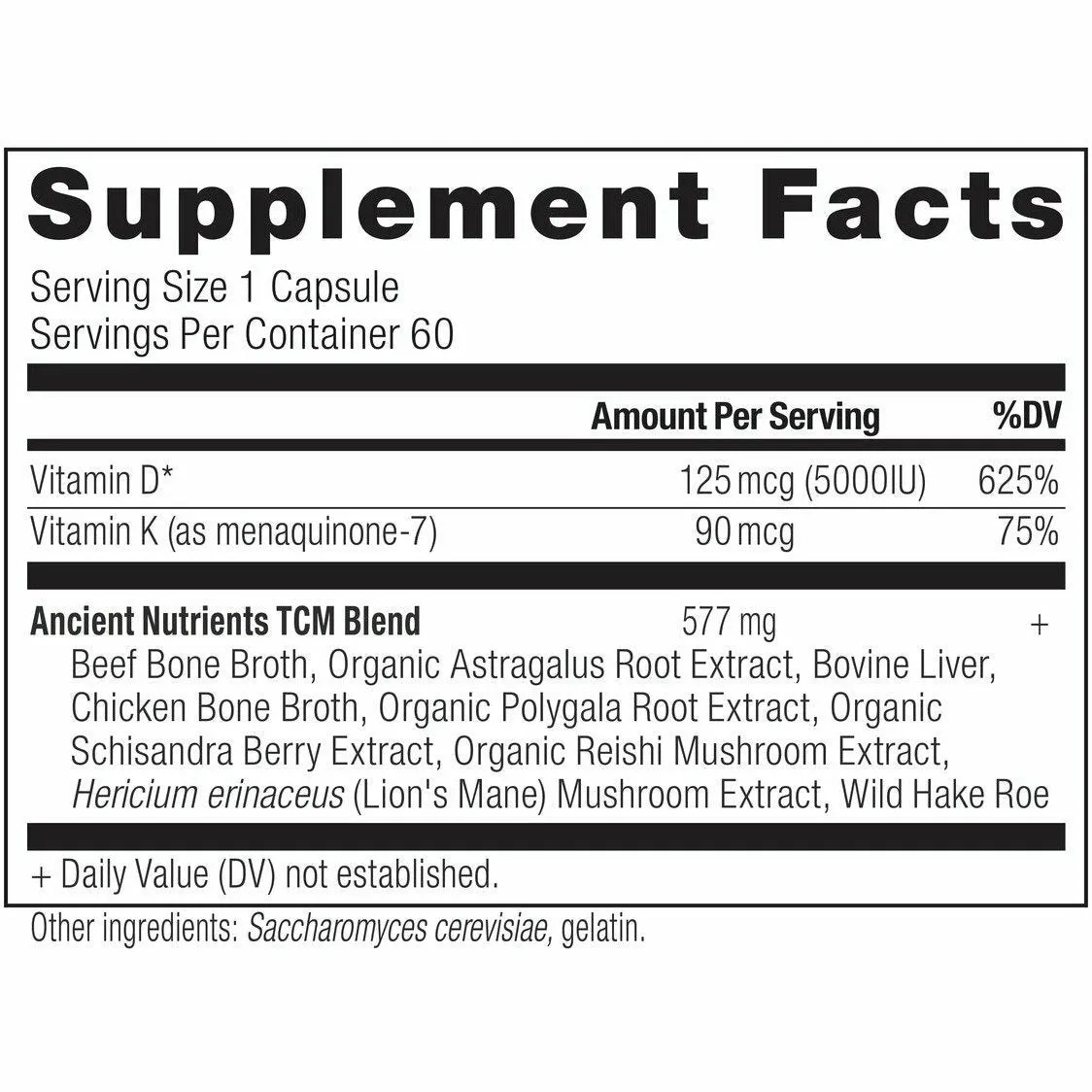 Vitamin D 60 caps By Ancient Nutrition