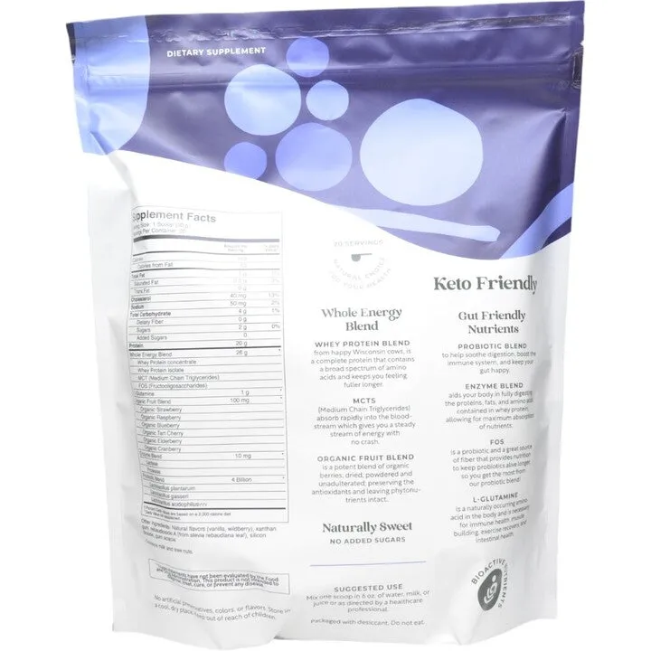 Whey Protein Plus Organic Berry Flavor 20 servings by BioActive Nutrients