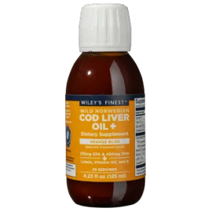 Wild Norwegian Cod Liver Oil . Orange Bliss Flavor by Wiley's Finest