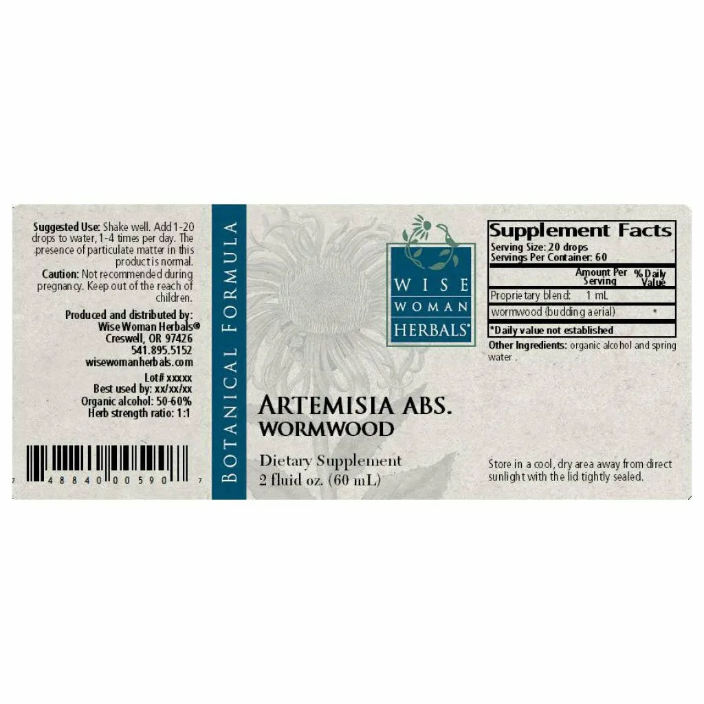 Wormwood (Artemisia absinthium) 2 oz by Wise Woman Herbals