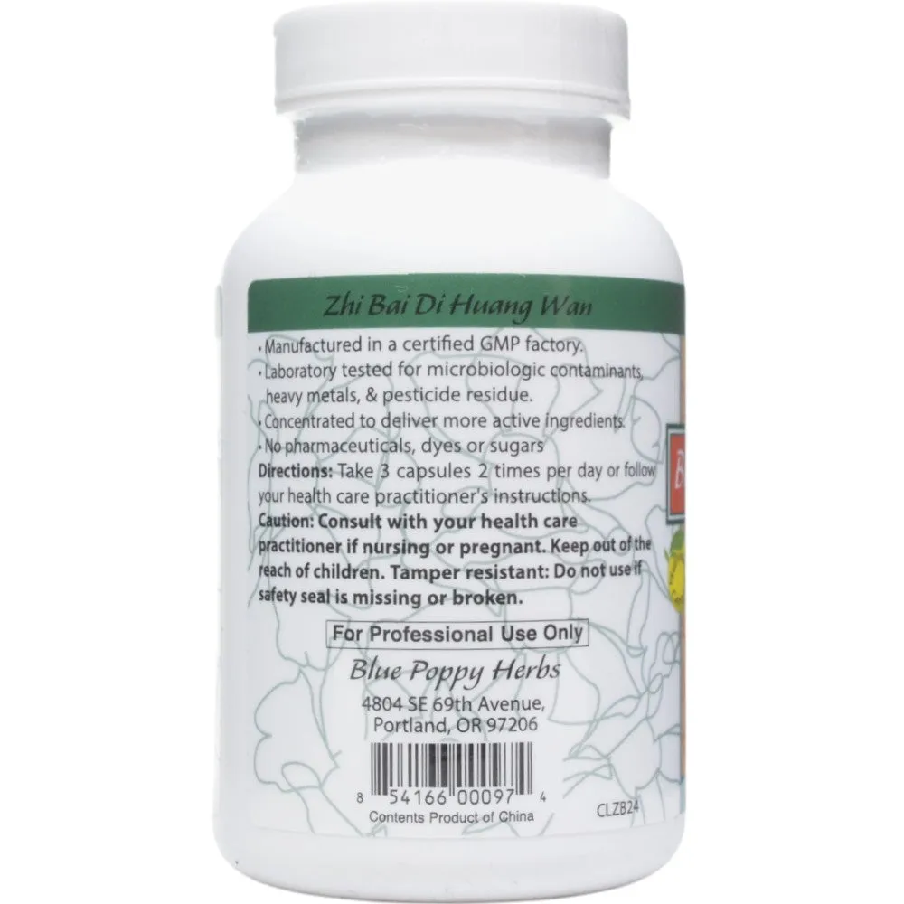 Zhi Bai Di Huang Wan 120 Capsules by Blue Poppy