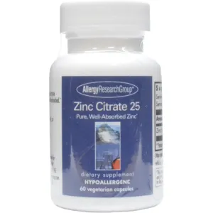 Zinc Citrate 25 mg 60 caps by Allergy Research Group